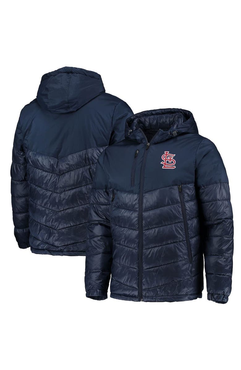G-III SPORTS BY CARL BANKS Men's G-III Sports by Carl Banks Navy St. Louis Cardinals Storm Hoodie Full-Zip Puffer Jacket, Alternate, color, 