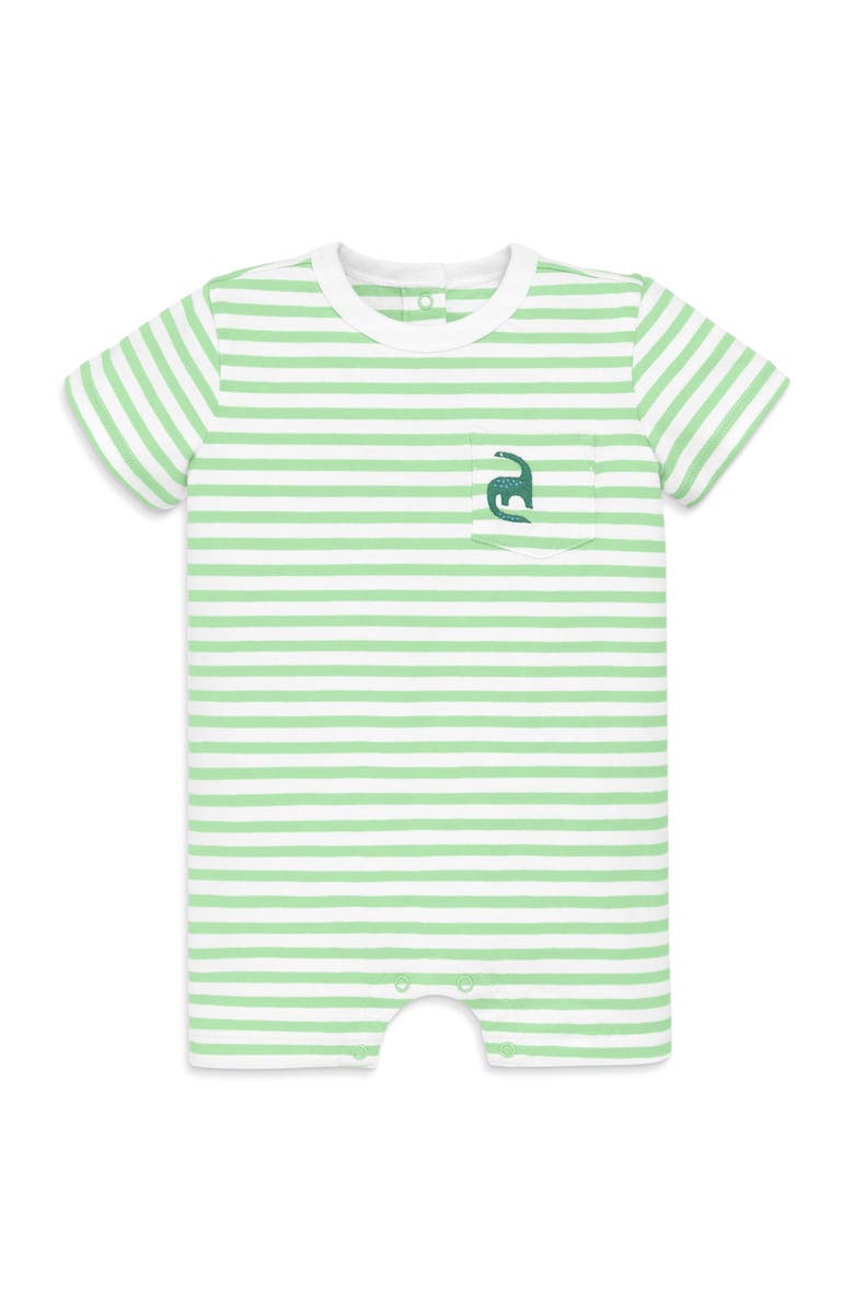 Primary Baby Embroidered Stripe Pocket Shortie, Main, color, Pear White Stripe