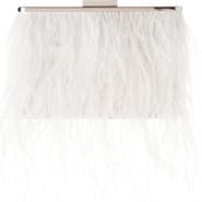 Olga Berg Ostrich Feather Embellished Clutch