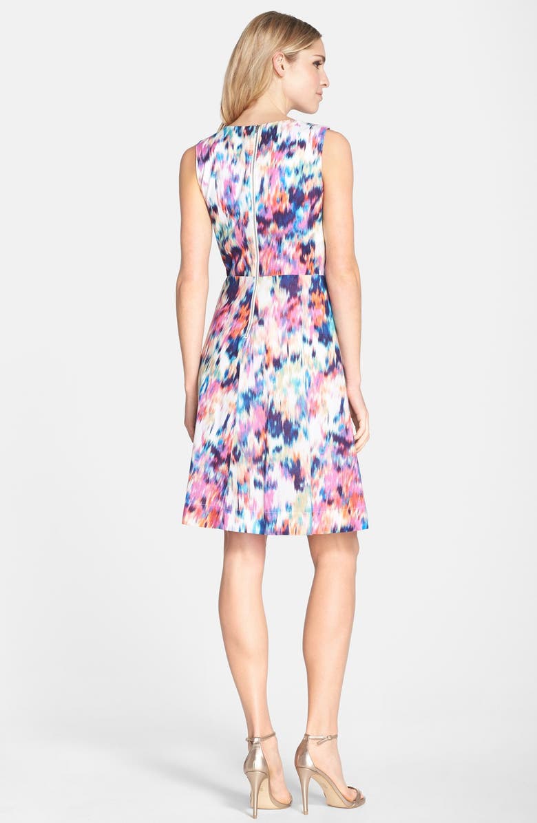 NYDJ 'Lana' Ikat Print Cotton Fit & Flare Dress, Alternate, color, 