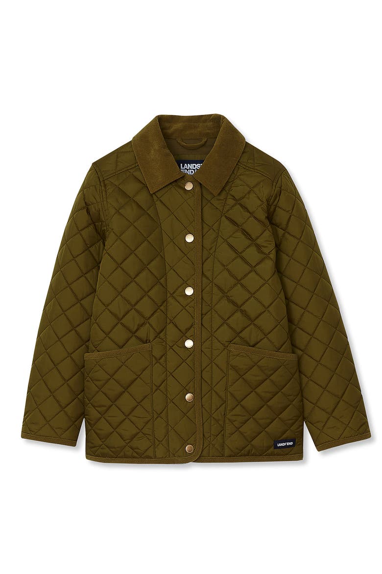 Girls Quilted Water Resistant Jacket, Main, color, Avocado Green