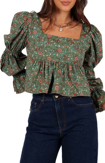 Kenny Bubble Sleeve Crop Top
