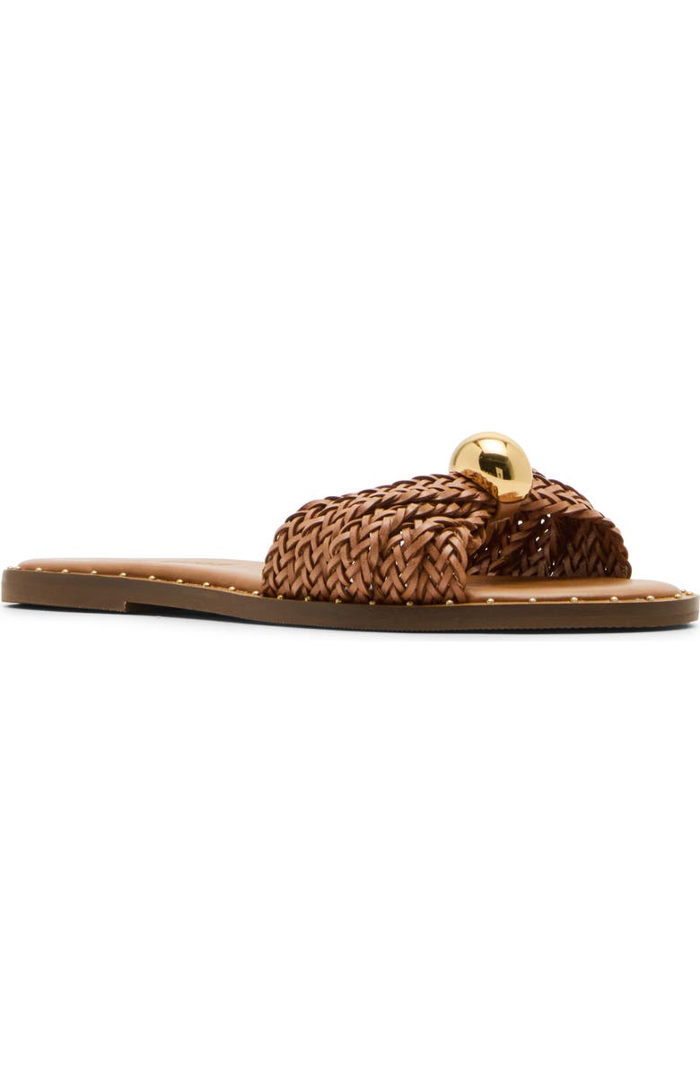 Steve Madden Dipsy Slide Sandal, Main, color, Cognac Leather