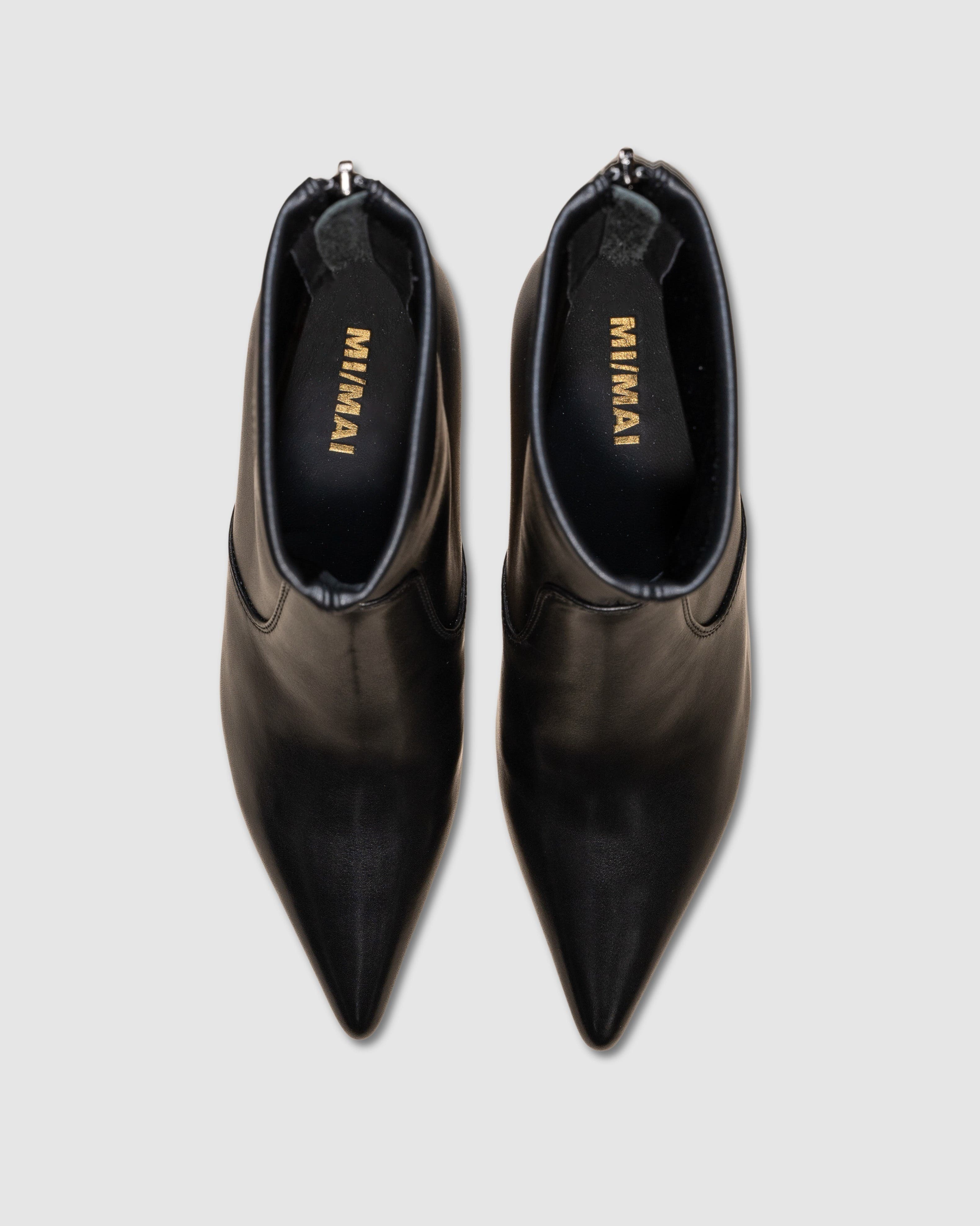 MI/MAI Louise Pointed Toe Low Heel Ankle Boot, Alternate, color, Black