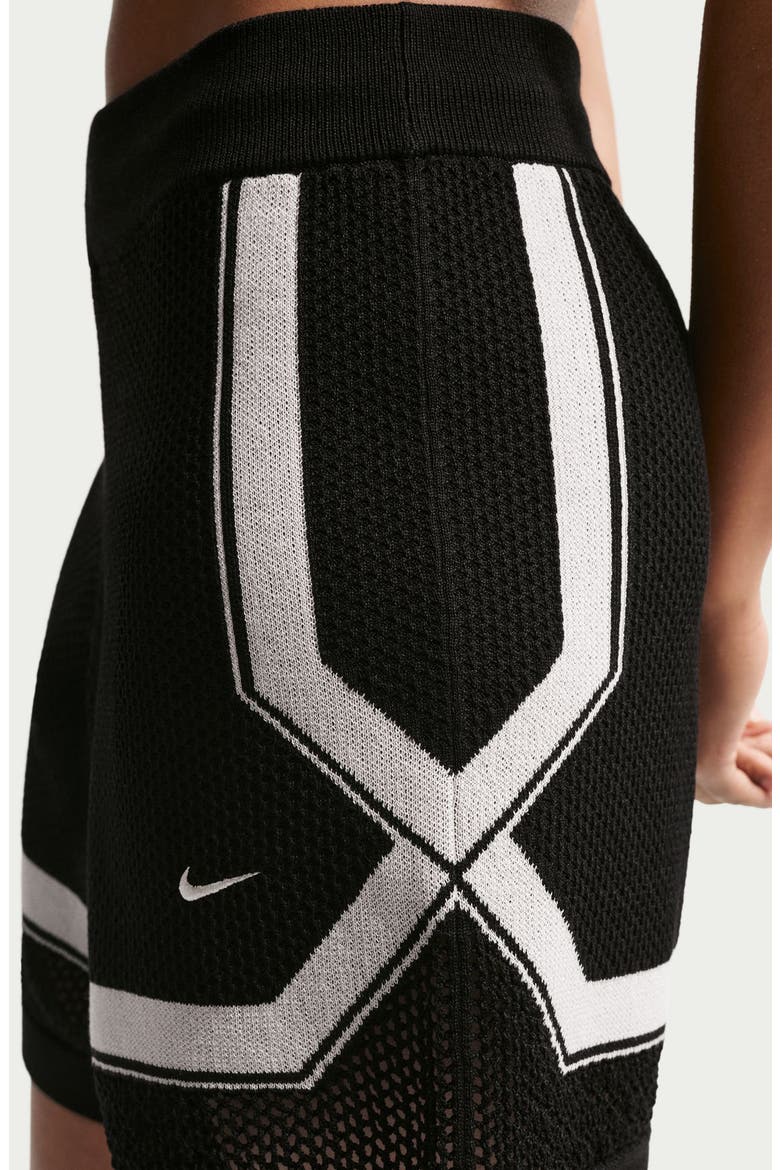 Sportswear Open Knit Shorts, Alternate, color, BLACK/ CHALK/ CHALK
