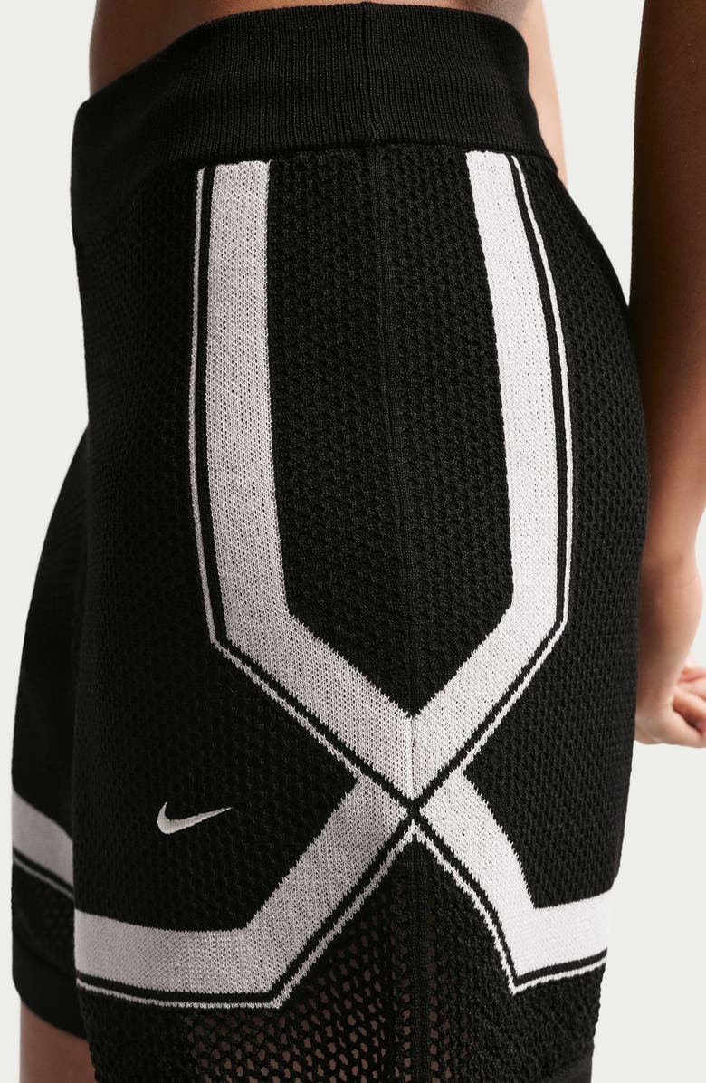 Nike Sportswear Open Knit Shorts, Alternate, color, Black/ Chalk/ Chalk