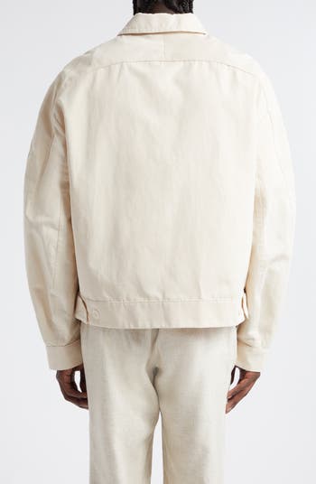 Jacquemus Le Blouson Linu Boxy Cotton & Linen Workwear Jacquemus Le Blouson Linu Boxy Cotton & Linen Workwear