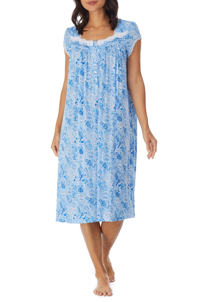 Eileen West Rose Print Waltz Nightgown, Main, color, 
