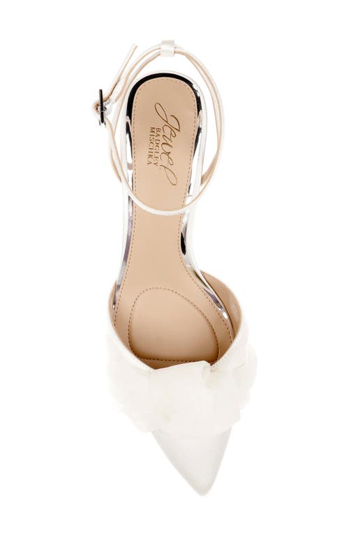 Jewel Badgley Mischka Favor Ankle Strap Pointed Toe Kitten Heel Pump