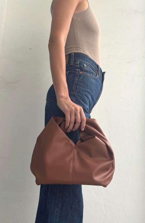 Adornia Slouchy Twist Hobo Bag In Brown