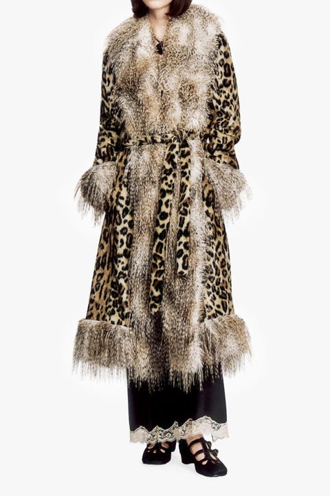 Leopard Faux Fur Belted