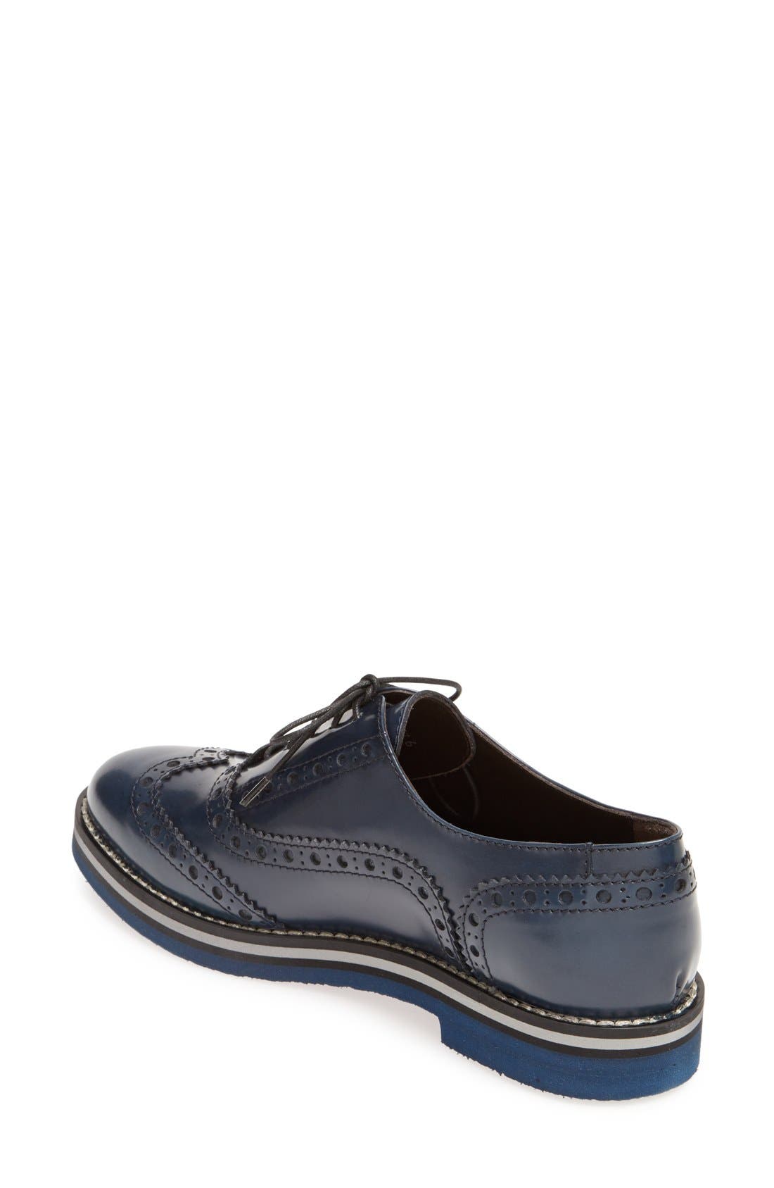 Attilio Giusti Leombruni Brogue Oxford, Alternate, color, BLUE