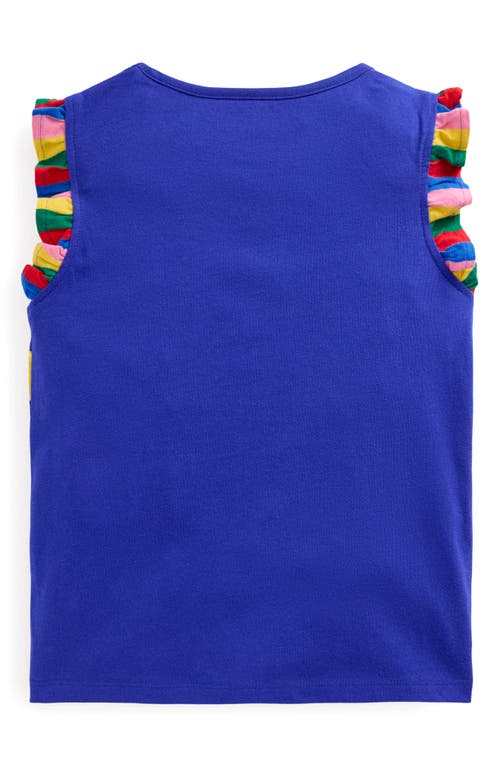 Mini Boden Kids' Parrot Appliqué Sleeveless Cotton Graphic Tank