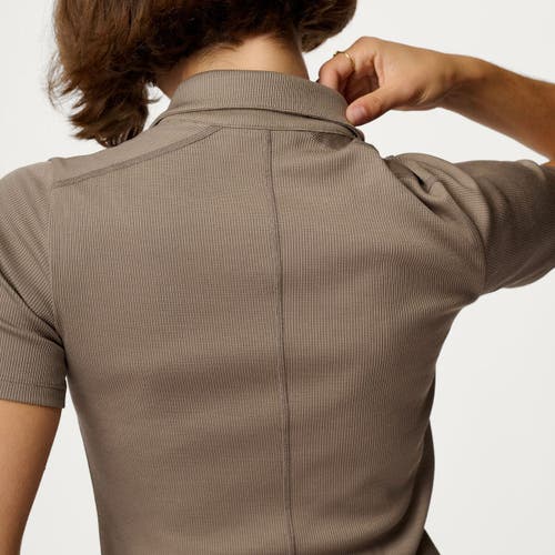 Hikerkind Ribbed Merino Polo In Gray