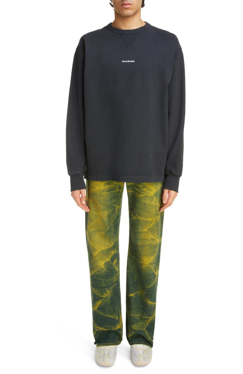 Acne Studios 2021M Tie Dye Cotton Denim Straight Leg Jeans, Alternate, color, 