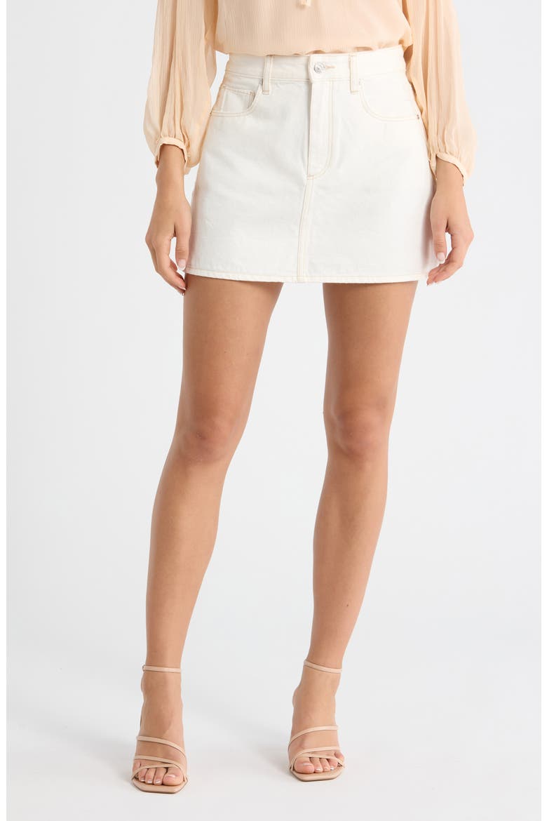 Bobbi Denim Miniskirt, Main, color, TOASTED ECRU