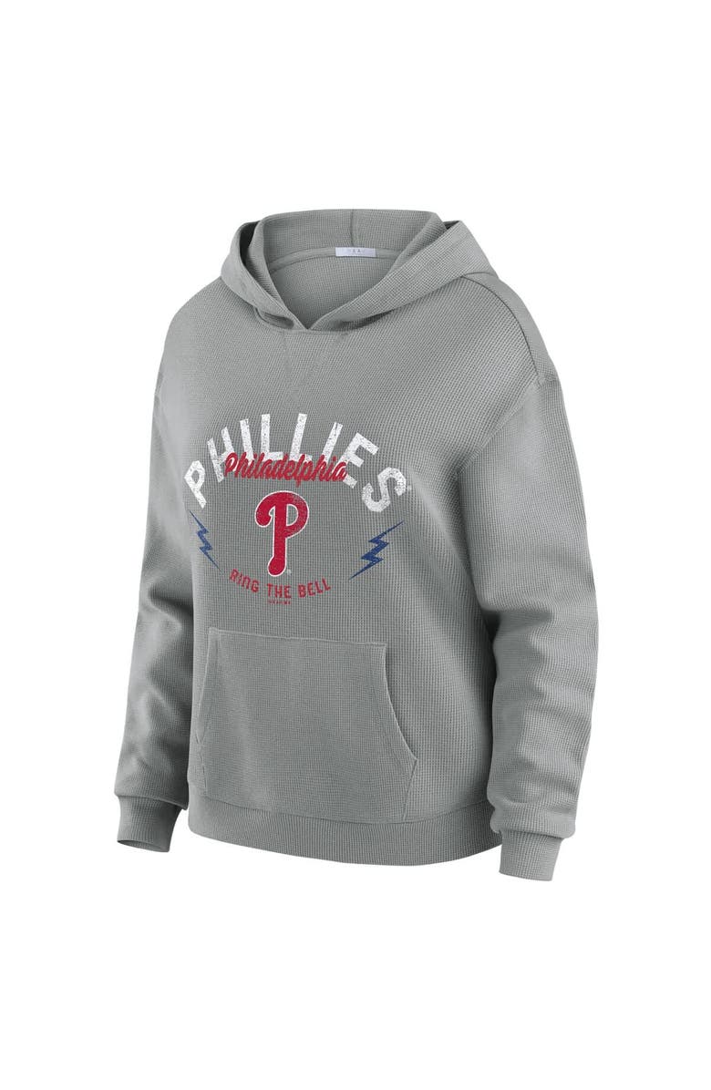 WEAR by Erin Andrews Women's WEAR by Erin Andrews Gray Philadelphia Phillies Plus Size Waffle-Knit Long-Sleeve Hoodie & Lounge Pant Set, Alternate, color, Gray