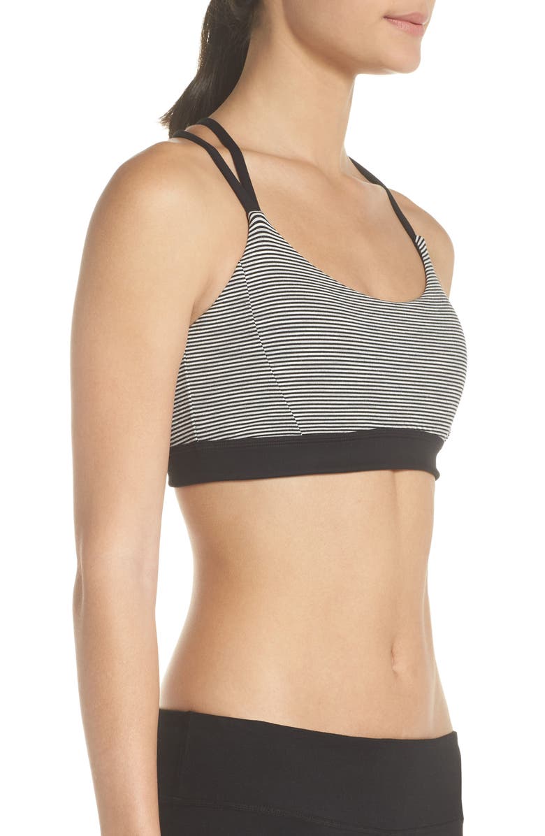 Zella So Hot Stripe Sports Bra, Alternate, color, 