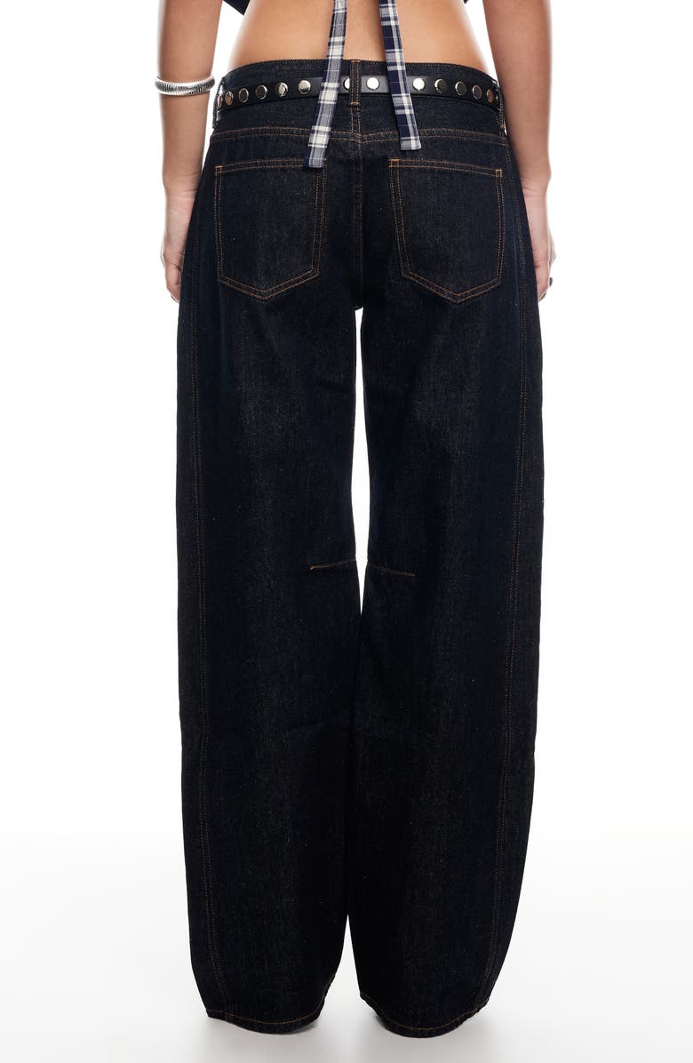 LIONESS Renacida Low Rise Wide Leg Jeans, Alternate, color, Dark Denim