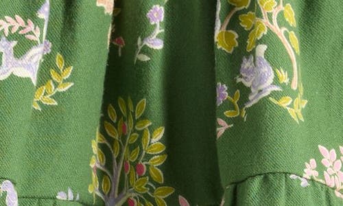 Mini Boden Kids' Eyelet Trim Print Skirt In Green