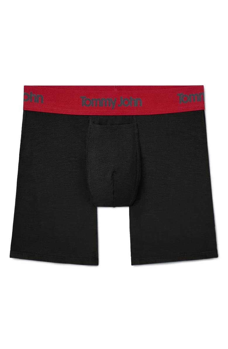 Tommy John Second Skin 6-Inch Boxer Briefs, Alternate, color, Black/ Haute Red Wb