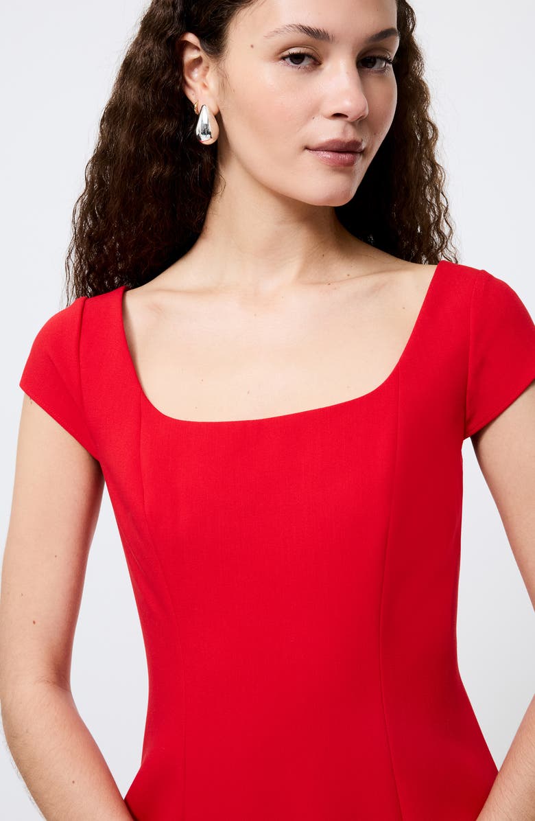 French Connection Azra Cap Sleeve Twill Minidress, Alternate, color, Mars Red