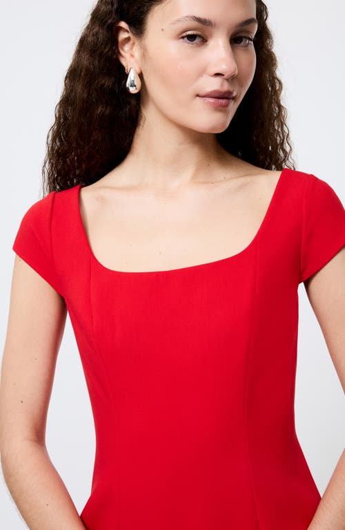 French Connection Azra Twill Cap Sleeve Mini Dress In Red