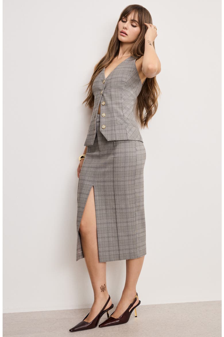 Plaid Midi Skirt, Alternate, color, GLEN PLAID001