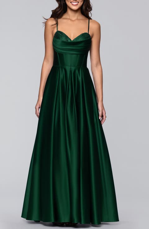 Diamante Lace-Up Ballgown