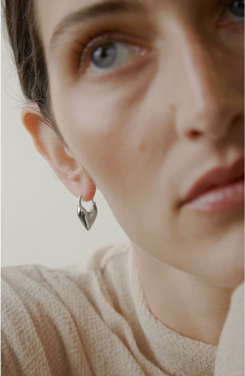 Otiumberg Roscida Heart Hoop Earrings, Alternate, color, Silver