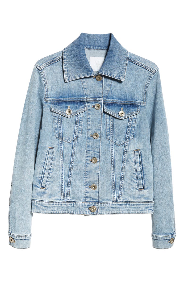 Eleventy Stretch Denim Jacket, Main, color, Baby Blue