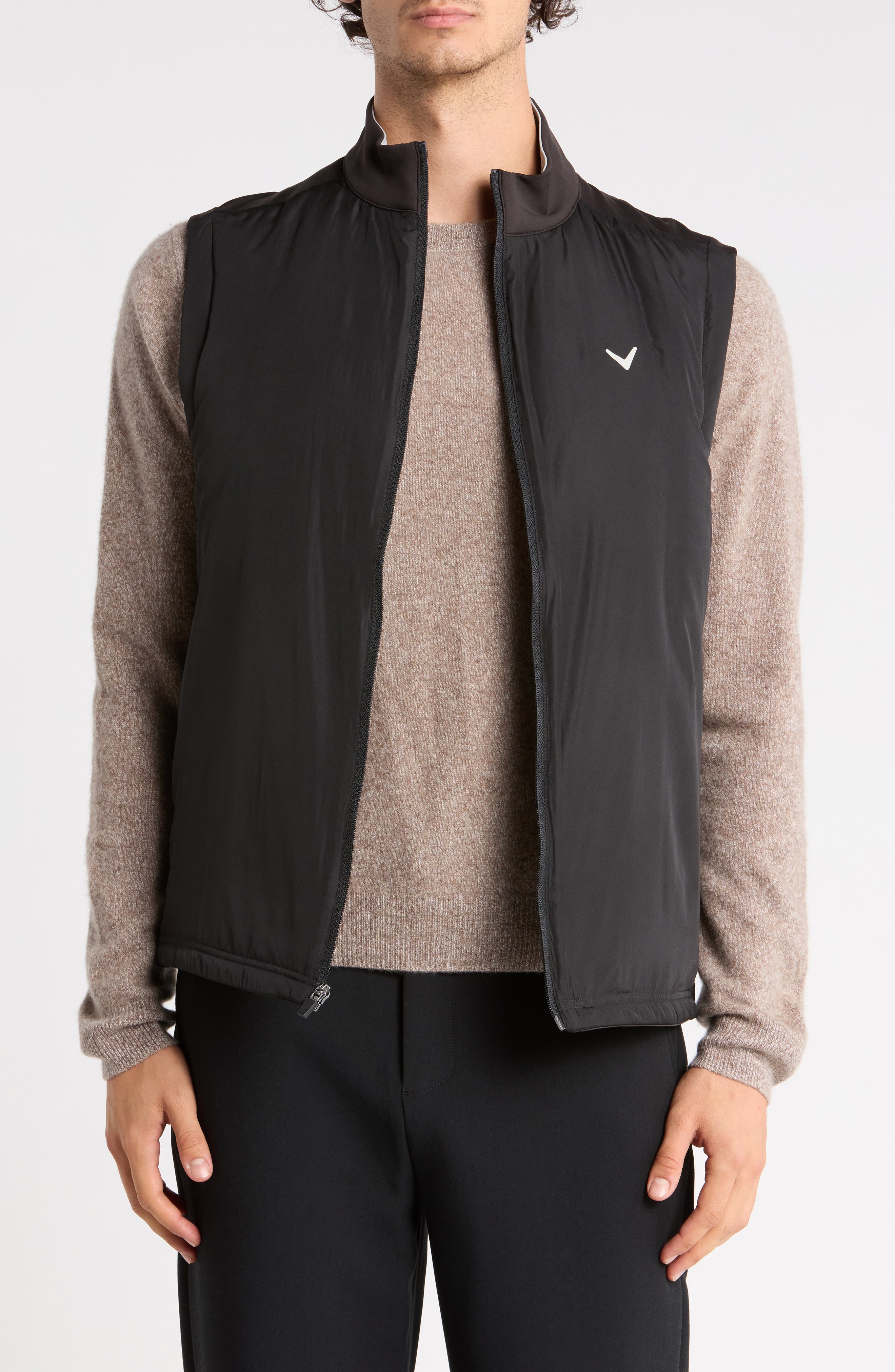 Insulated Mixed Media Full Zip Vest