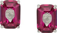 Kurt Geiger London Emerald Cut Crystal Stud Earrings