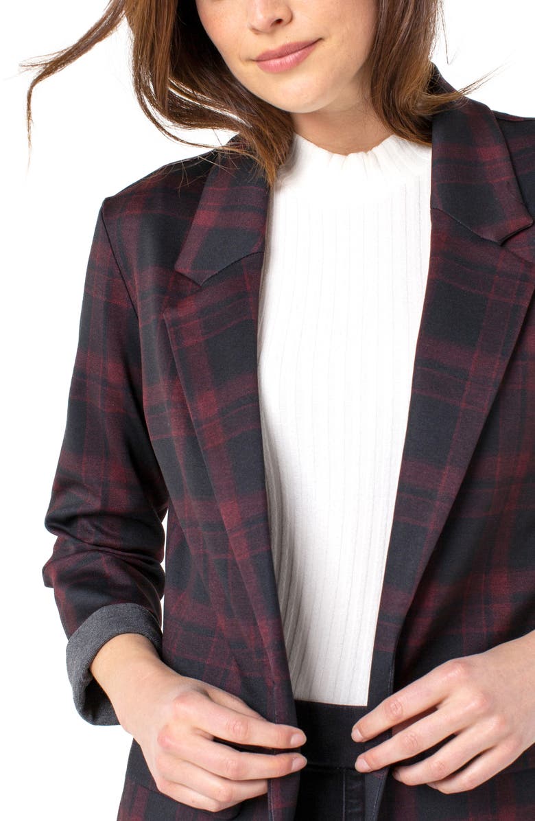 Liverpool Los Angeles Liverpool Tartan Plaid Boyfriend Blazer, Alternate, color, 