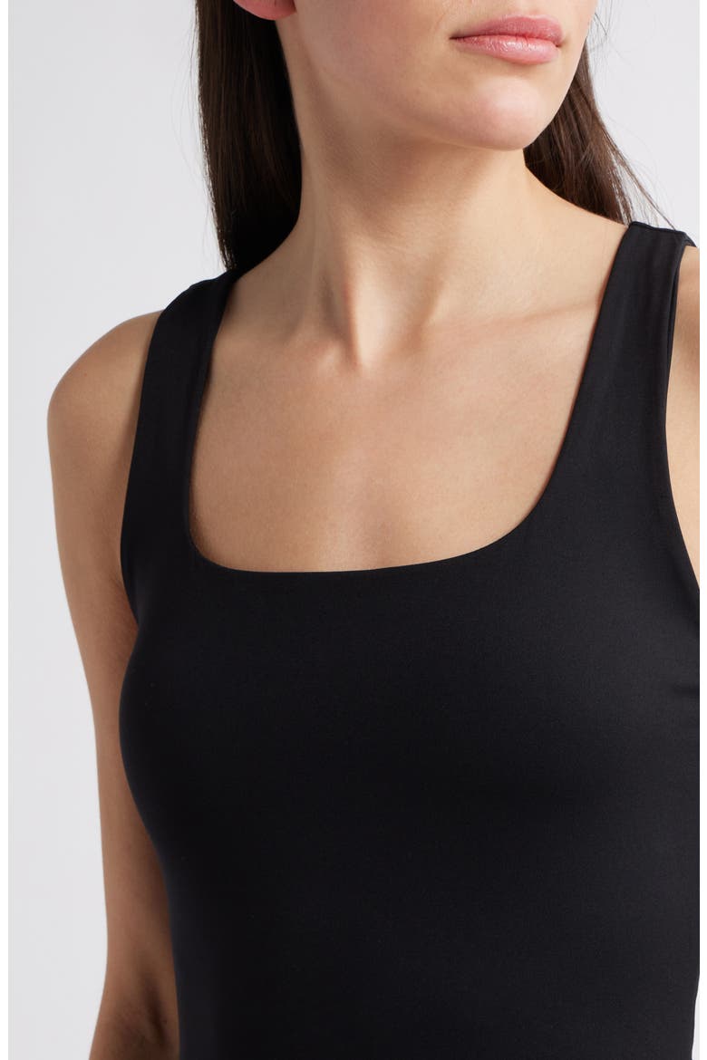 SPANXsmooth™ Jersey Mixed Media Midi Dress, Alternate, color, CLASSIC BLACK
