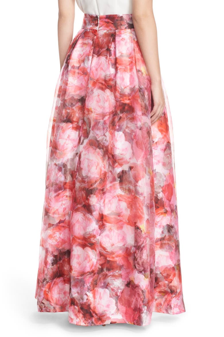 Floral Organza Ball Skirt, Alternate, color, PINK