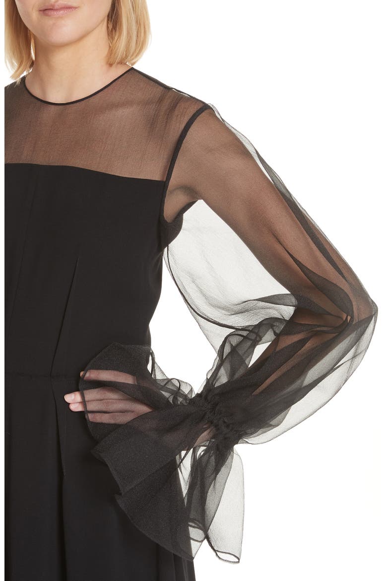 Lois Organza Dress, Alternate, color, BLACK