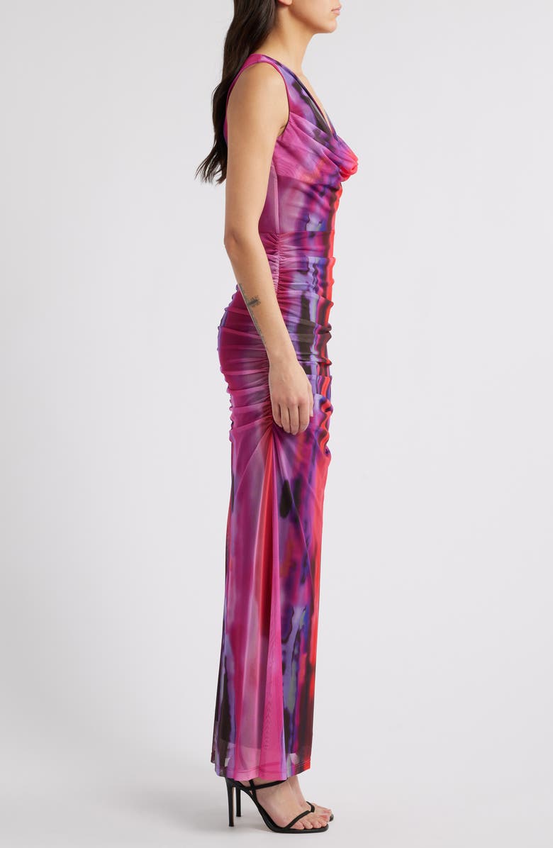 Black Halo Mariposa Sleeveless Mesh Maxi Dress, Alternate, color, 