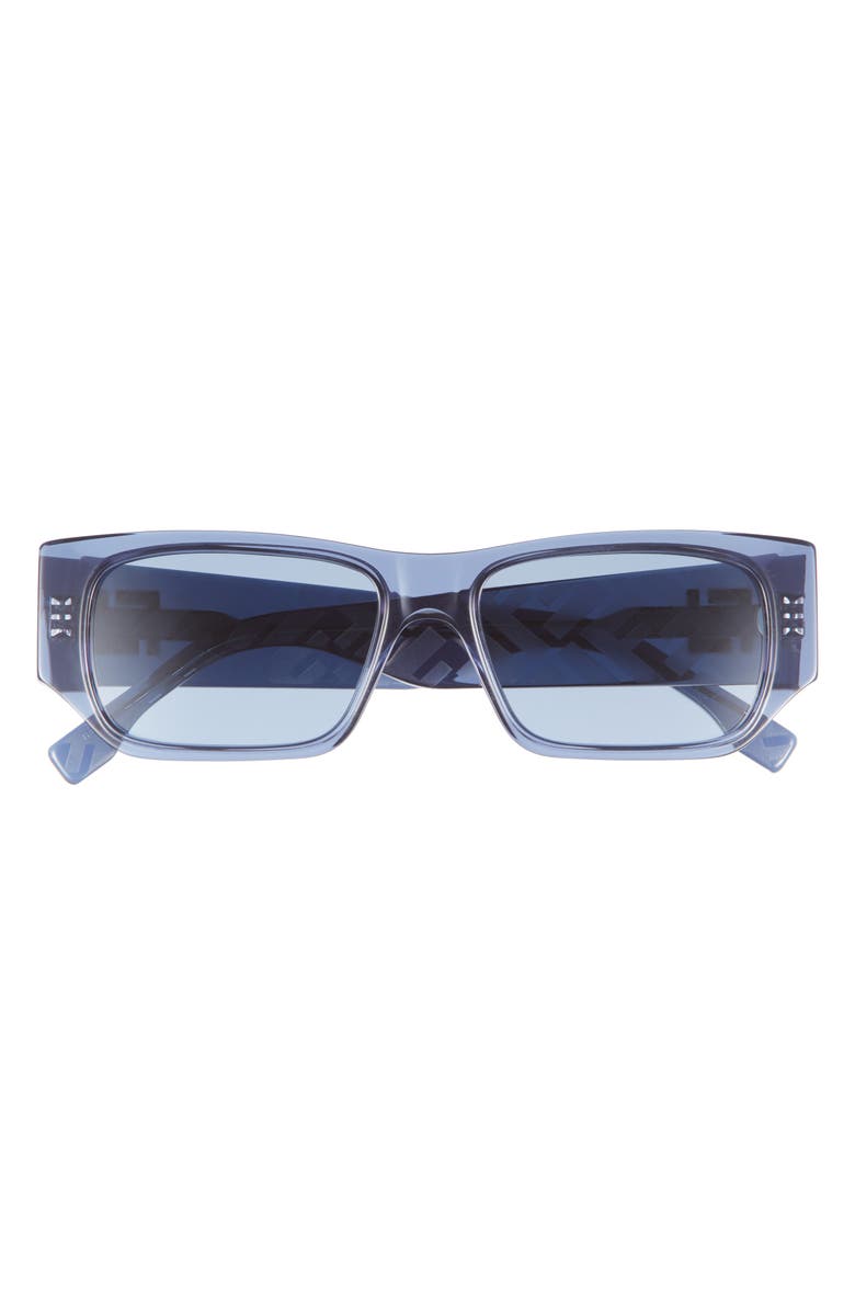 Fendi FF Squared 54mm Rectangular Sunglasses, Main, color, Shiny Blue / Blue