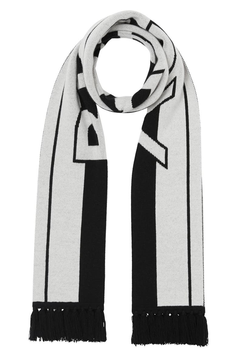 Football Stripe Cashmere Scarf, Alternate, color, WHITE
