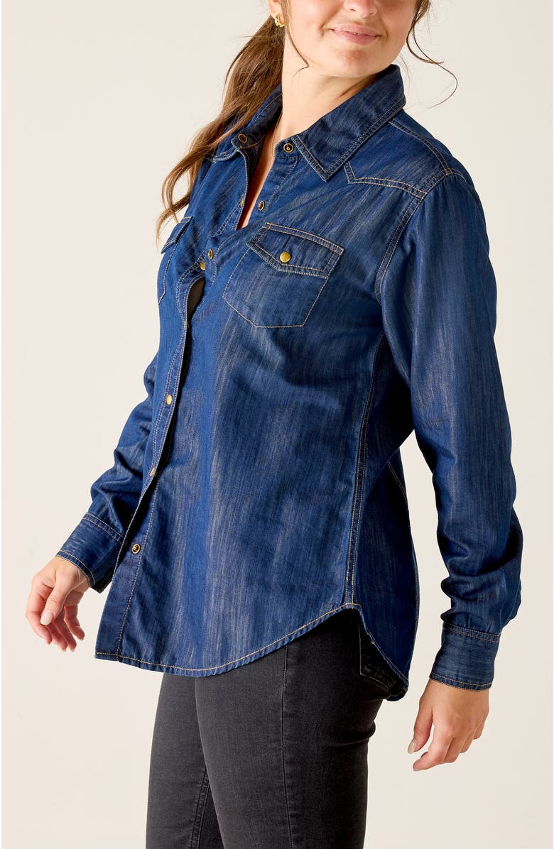 Voyageur by MERSEA Margot Button Up Shirt, Alternate, color, Night Rain