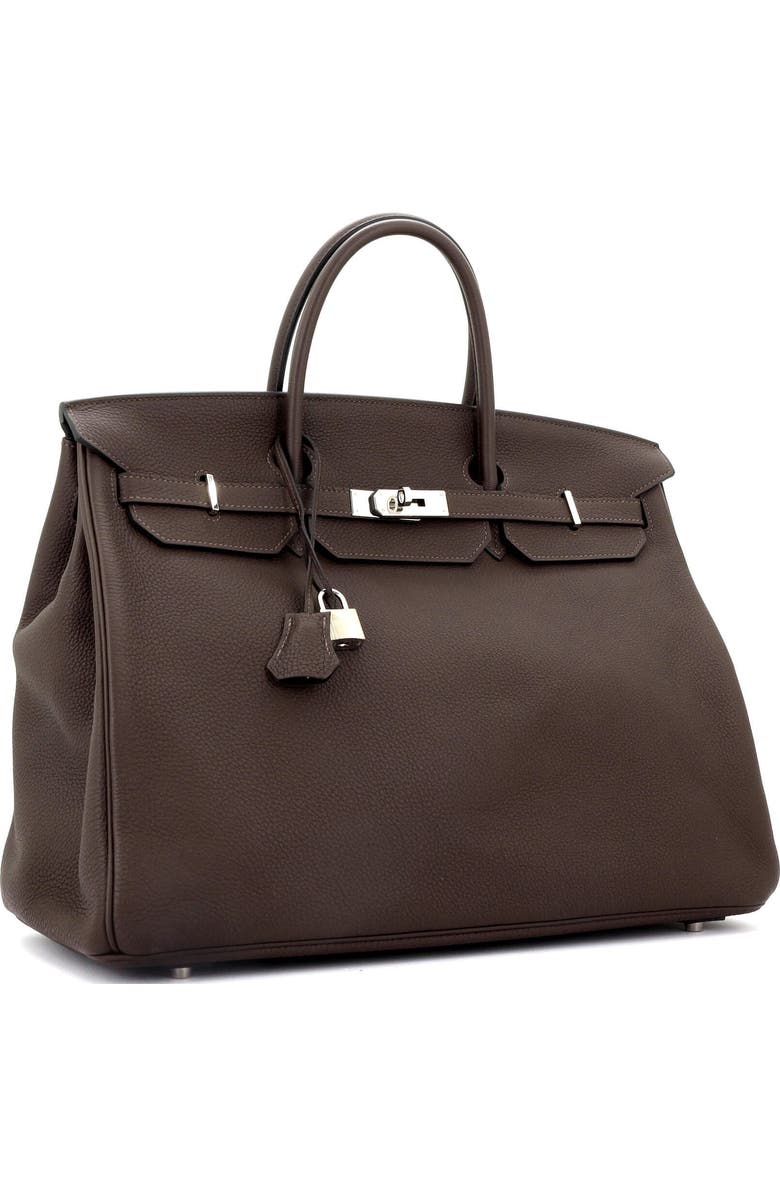 Pre-Owned Hermes Birkin Handbag Brown Togo with Palladium Hardware 40, Alternate, color,