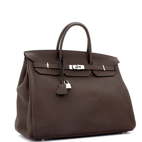 Pre-owned Hermes Hermes Birkin Handbag Brown Togo With Palladium Hardware 40 In Brown