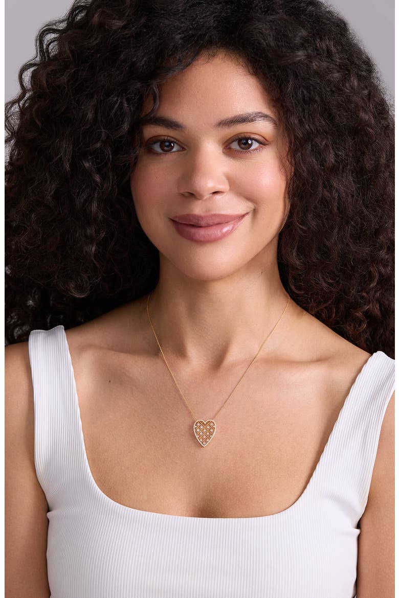 18K Gold Audrey Diamond Heart Pendant Necklace (Online Trunk Show), Alternate, color, YELLOW