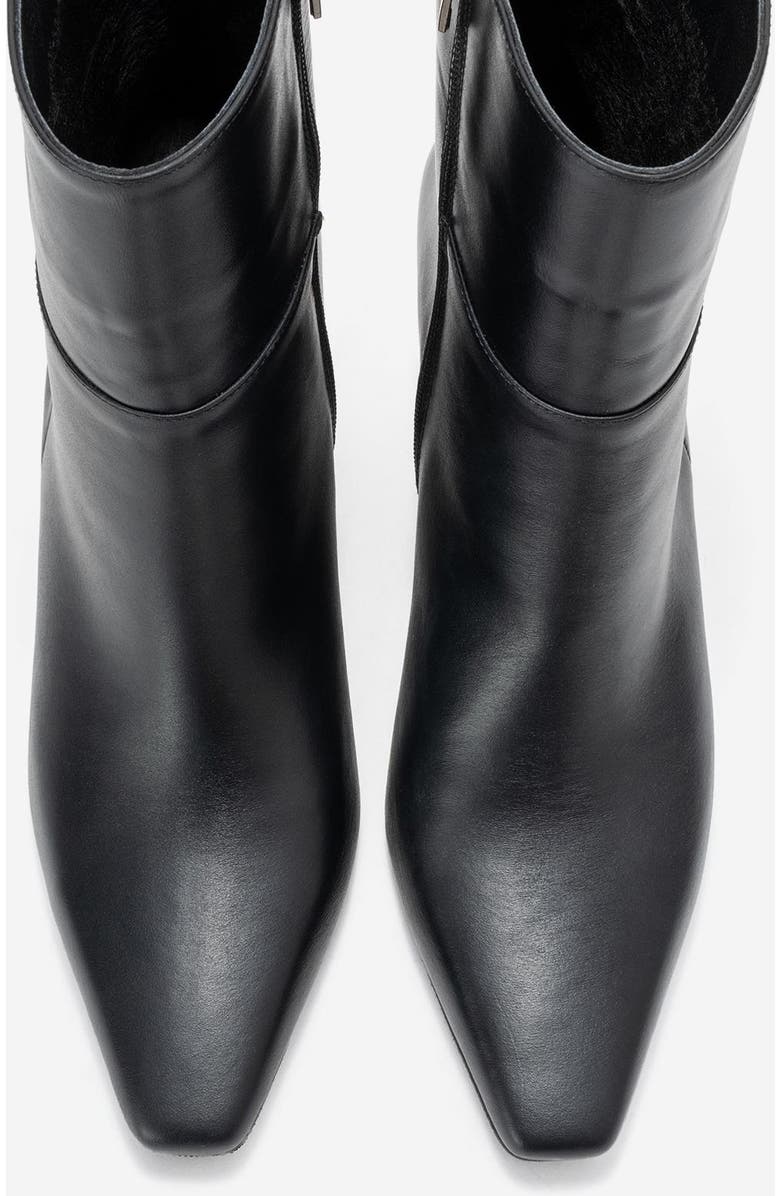 Forever & Always Shoes Kyoto Leather Block Heel Boot, Alternate, color, Black Leather