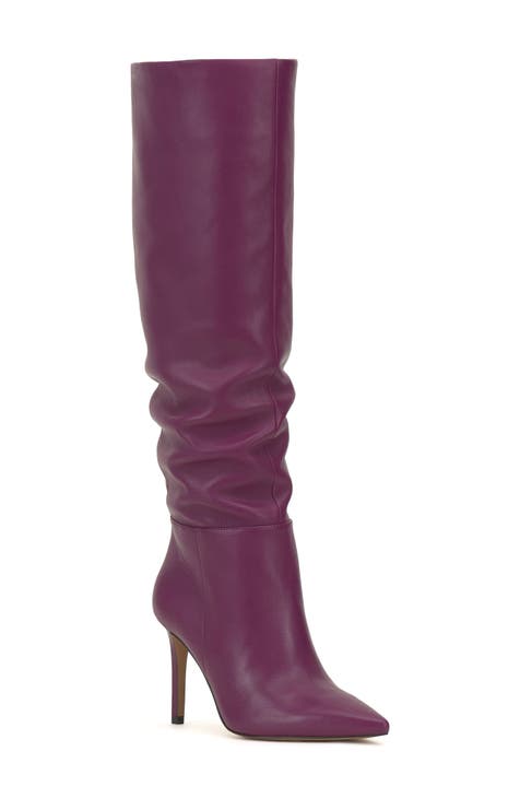 Purple long boots best sale