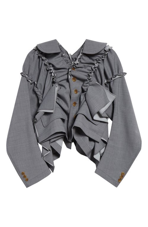 TAO COMME DES GARÇONS TAO COMME DES GARÇONS DECONSTRUCTED TROPICAL WOOL BLEND JACKET 