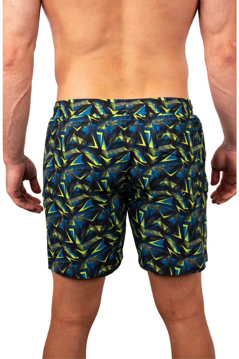 Lion Arrow Blue Swim Trunks, Alternate, color, BLUE