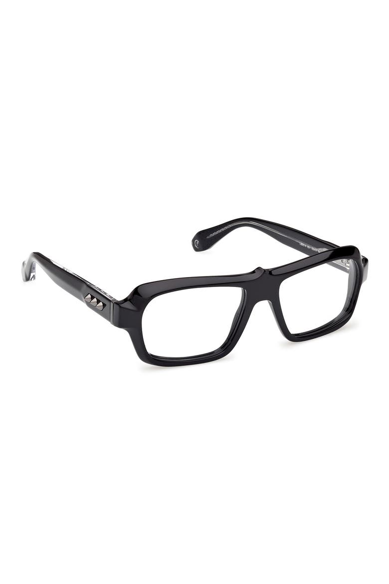 55mm Rectangular Optical Glasses, Alternate, color, BLACK