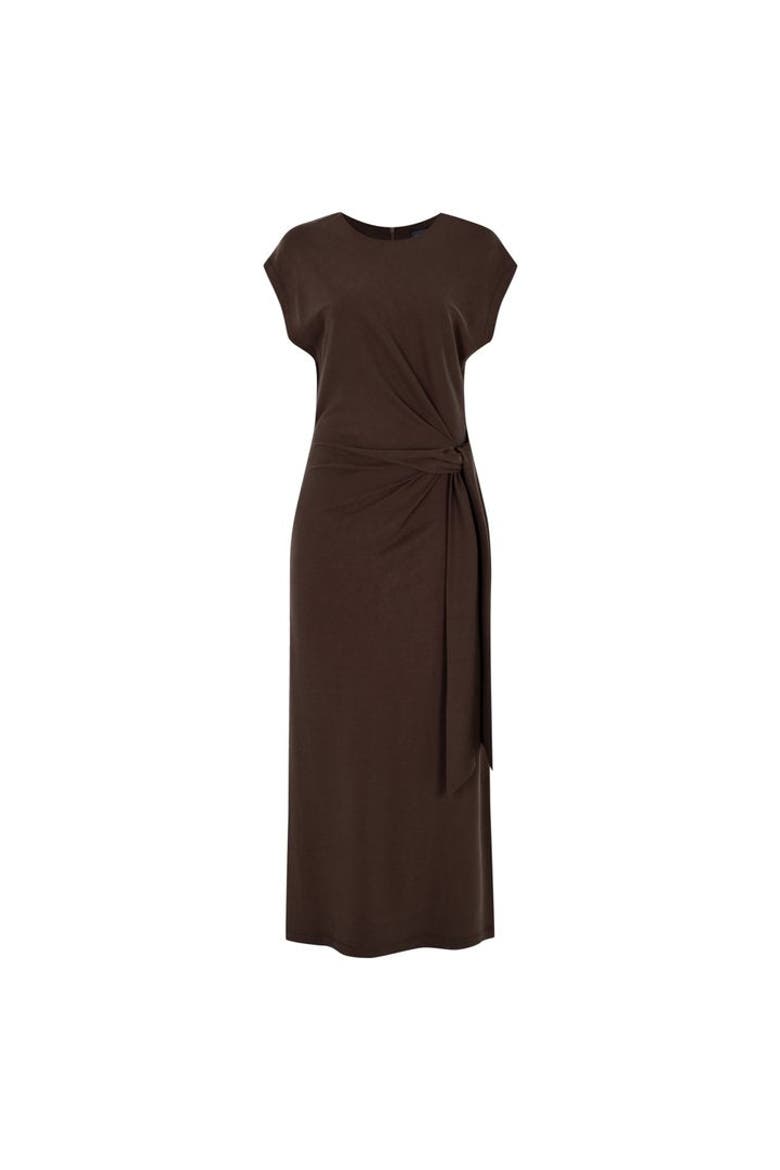 Rory Knit Midi Dress, Alternate, color, BROWN
